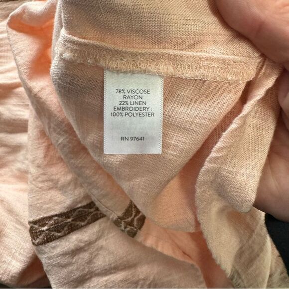 J Jill Embroidered V-Neck Linen Blend Shift Dress - Picture 7 of 7